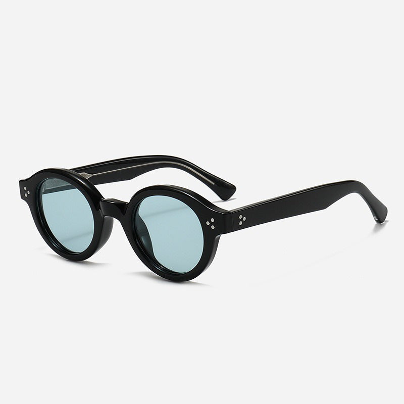 Damen Modische Rund-Sonnenbrille mit stilvollen Akzenten Karnz