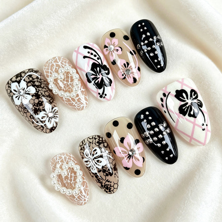 Künstlerisch Floral-Design Press-On Nagelset