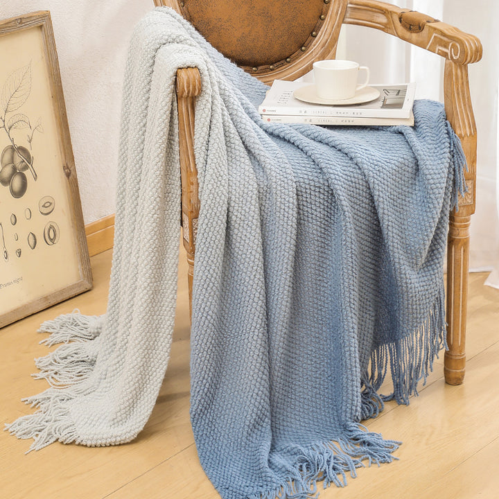 Texturiertes Strickwurfdecke
