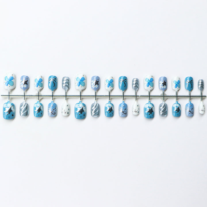 Thematische vom Ozean inspirierte Press-On Nagelset