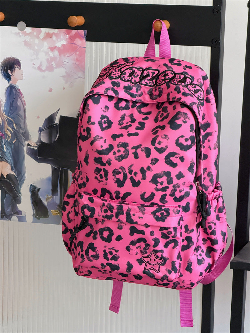 Mode-Bewusster Leoparden-Print Rucksack Karnz