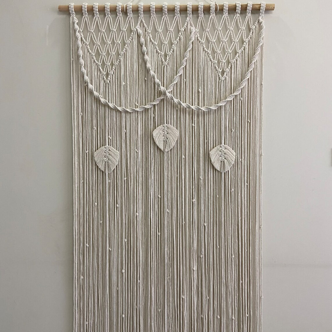 Macrame Blattmotiv Wandbehang Karnz