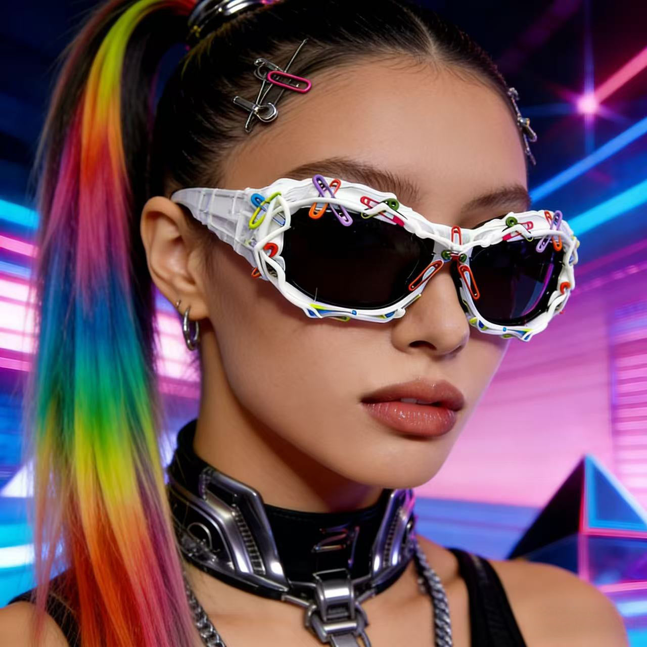 Damen kreative Statement-Sonnenbrille mit auffälligem Design Karnz