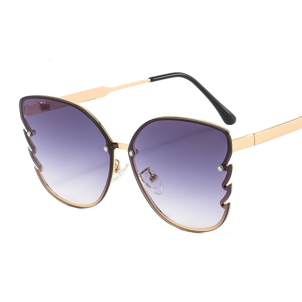 Damen statement Sonnenbrille mit einzigartigem Design und farbverlaufenden Gläsern Karnz