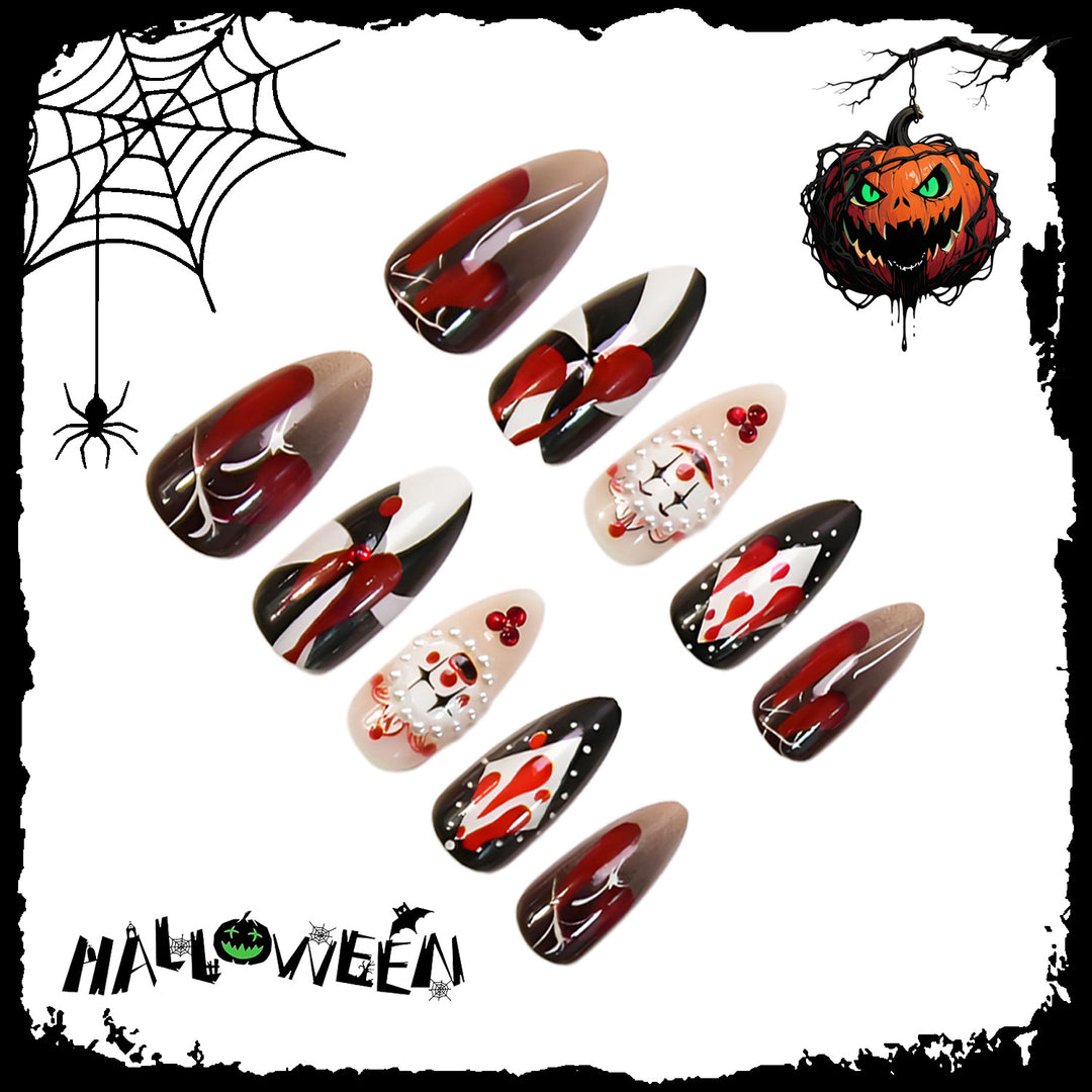 Halloween Kunstnagelset mit blutigen Motiv-Designs und kreativen Grafiken Karnz