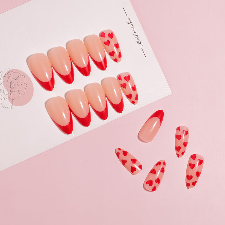 Künstlerisches Herz Designed Press-On Nail Set Karnz