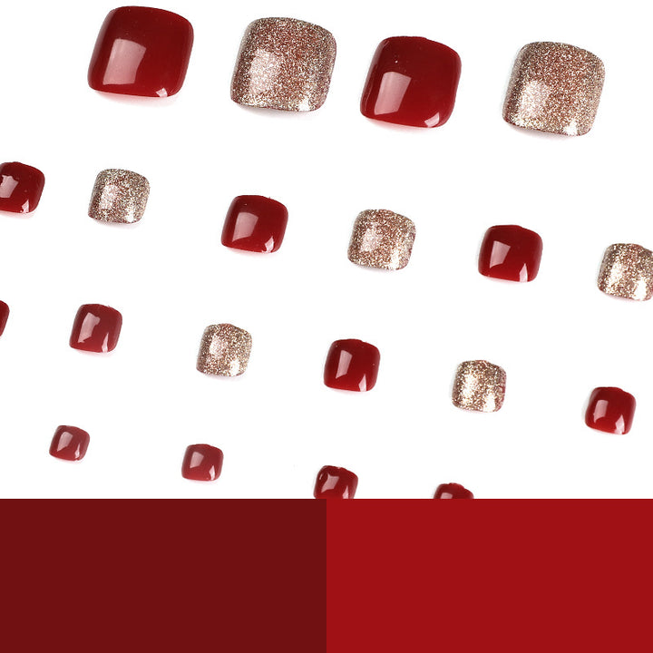 Elegante Fußnagelkunst mit Glitzer- und Farbverlauf Karnz