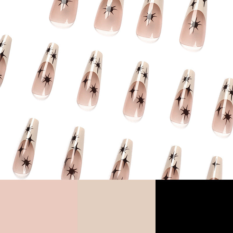 Kunstvolle Nagelverlängerungen mit elegantem Sternen-Design Karnz