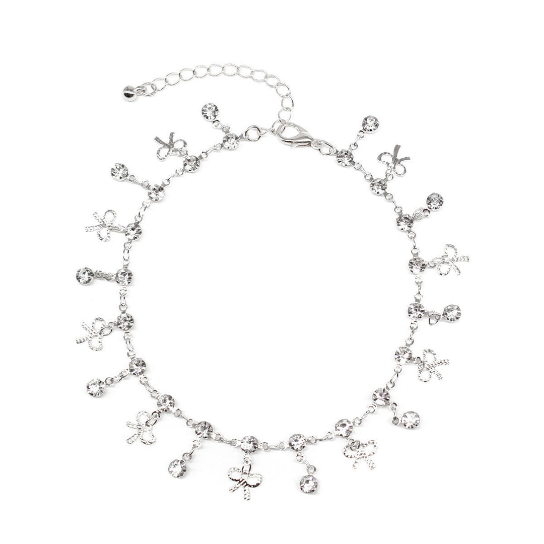 Delikate Kristall Charm Fußkettchen Karnz