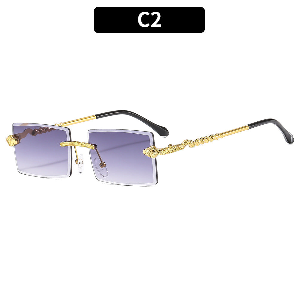 Statement Schlange-Detail Quadrat Sonnenbrille