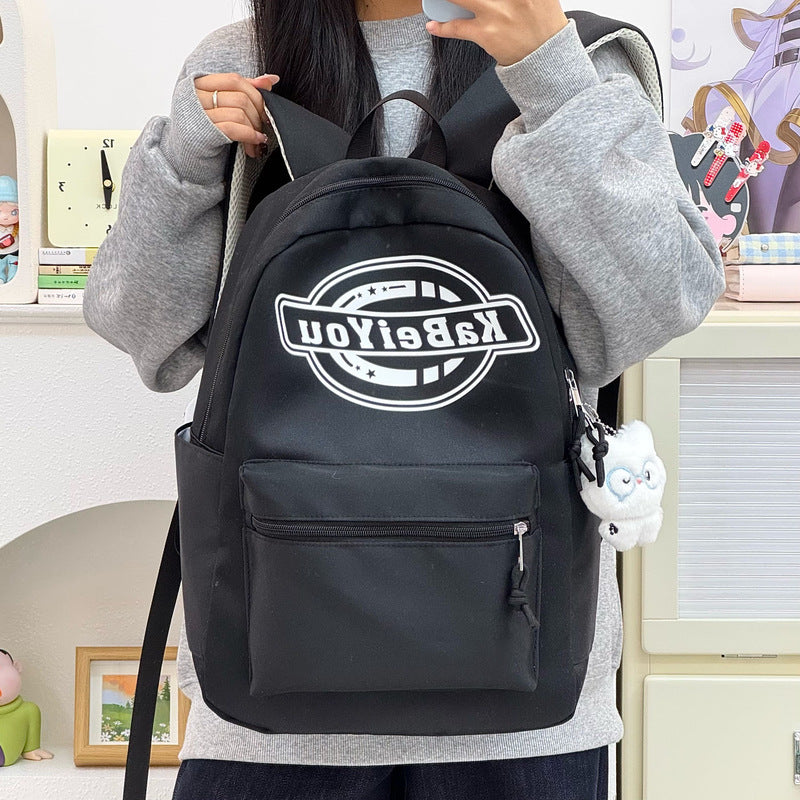 Trendige lässige Rucksack mit Plüsch-Schlüsselanhänger Karnz