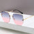Damen geometrische Designer-Sonnenbrille mit verspiegelten Gläsern Karnz