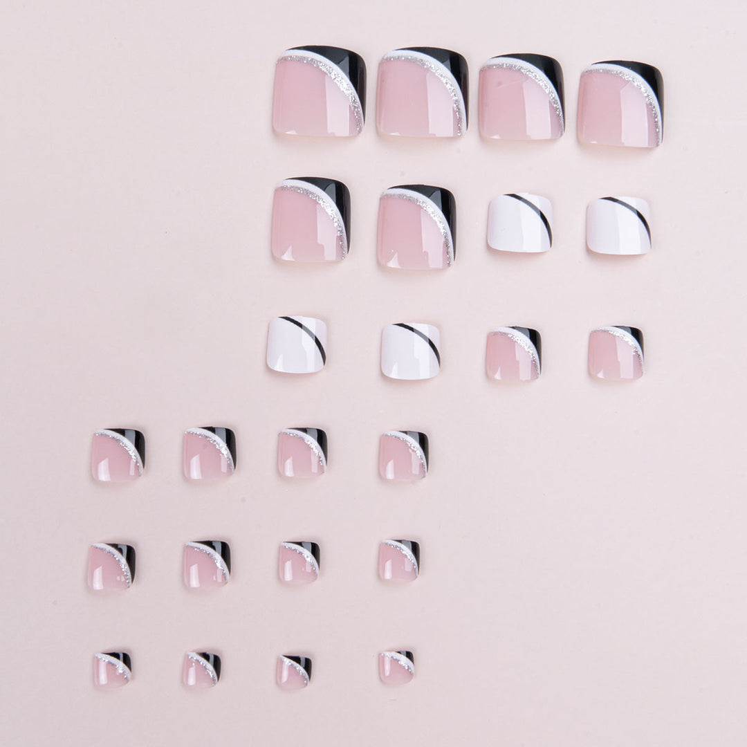 Künstlerische Geometrische Pediküre Nagelkunst