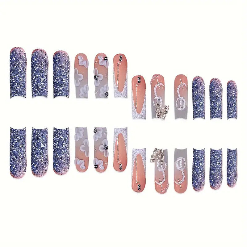 Dekorative 3D Blumen Druck-Nagelkunst Karnz