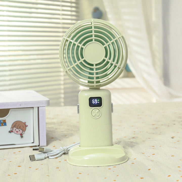 Damen Tragbarer Mini-Tischventilator mit digitaler Anzeige und USB-Ladefunktion Karnz