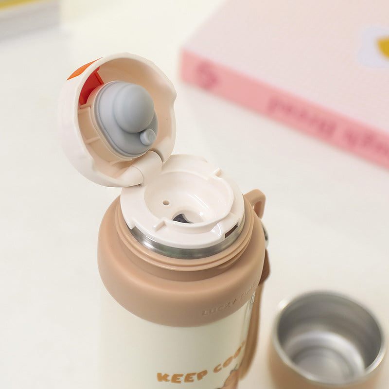 Damen Isolierte Thermosflasche mit lustigem Bärendesign Karnz
