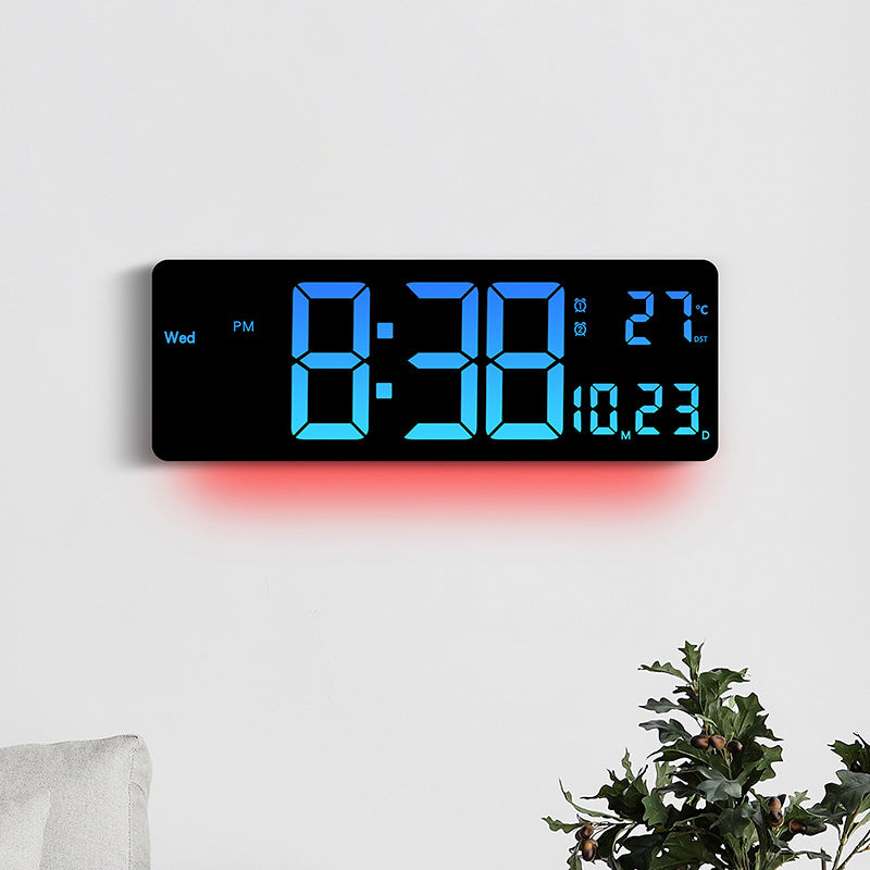 Digitale Wanduhr mit mehrfarbigem LED-Display Karnz