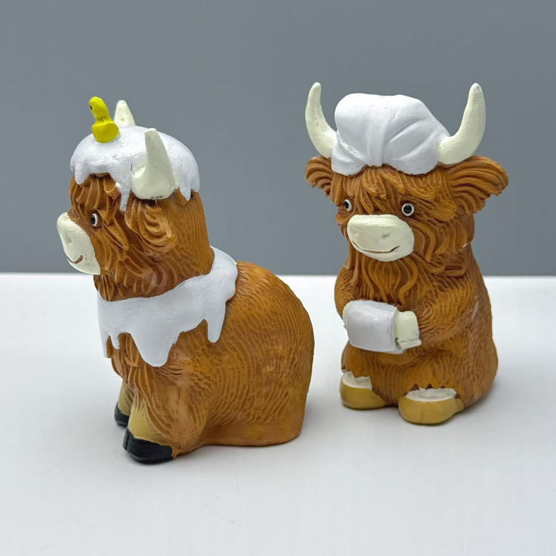 Lustige Highland-Rind Dekofigur Karnz
