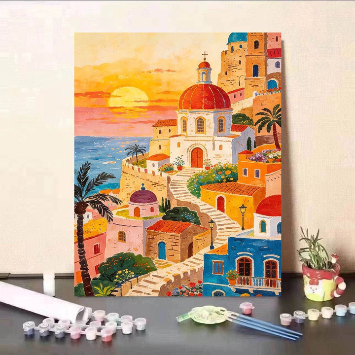 Szenische Sonnenuntergang Leinwand Kunst Karnz