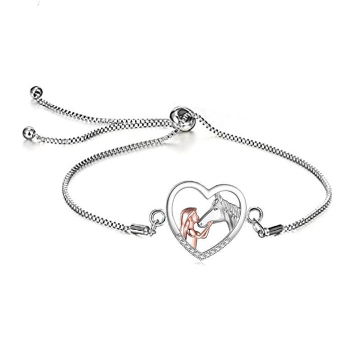 Herzförmiges verstellbares Armband für Pferdeliebhaber Karnz