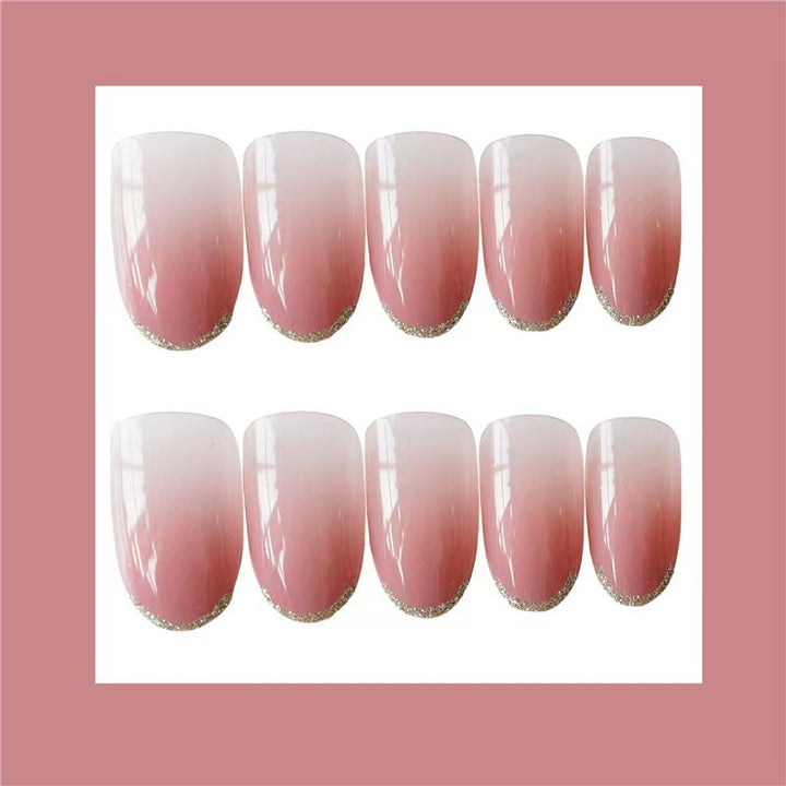 Elegante Ombre Französische Spitze Nagelverlängerungen Karnz
