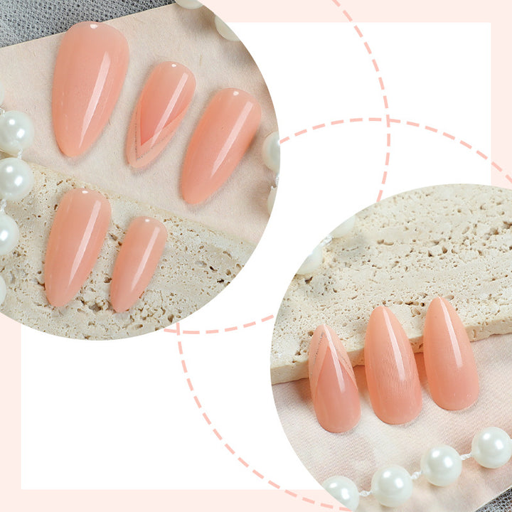 Elegantes Stiletto Press-On Nagelset mit strahlenden Edelstein-Akzenten Karnz