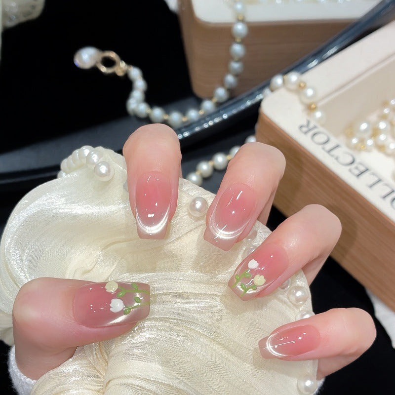 Künstlerisches Floral Press-On Nail Set