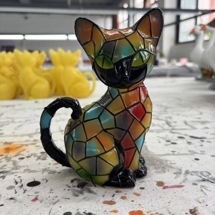Dekorative Katzenfigur im Mosaik-Design Karnz