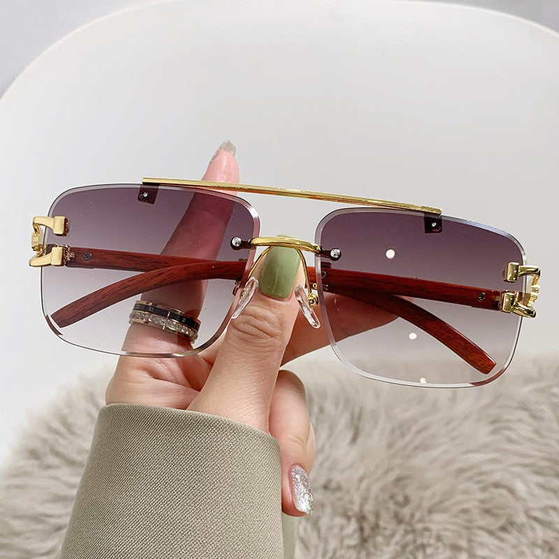 Damen Luxus-Sonnenbrille mit Holz- und Metallkombination Karnz