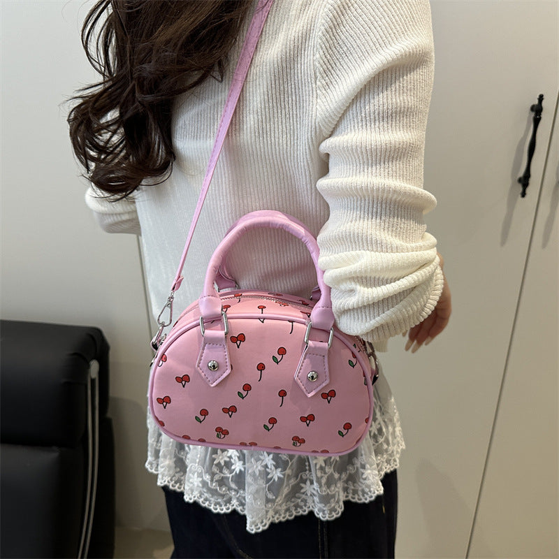 Verspielte Kirschen-Print-Handtasche Karnz