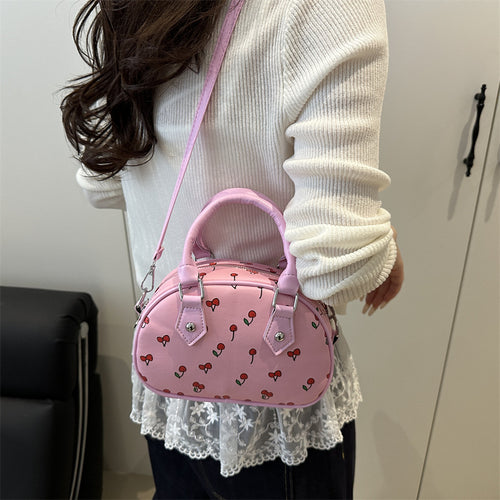 Verspielte Kirschen-Print-Handtasche Karnz