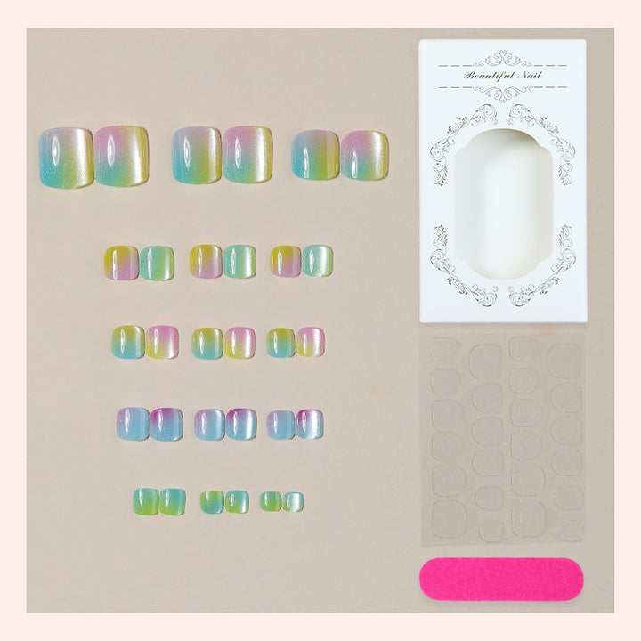 Hochwertiges Press-On-Nagelkunst-Set mit schillerndem Finish Karnz