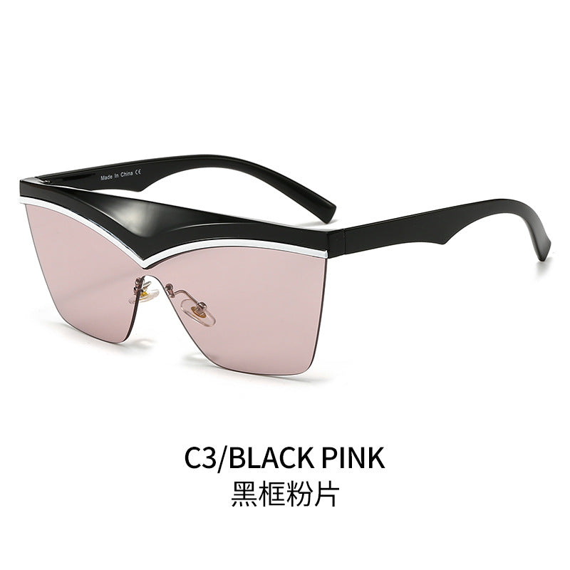 Damen Designer-Sonnenbrille mit asymmetrischem Rahmen und hochmodernen Gläsern Karnz