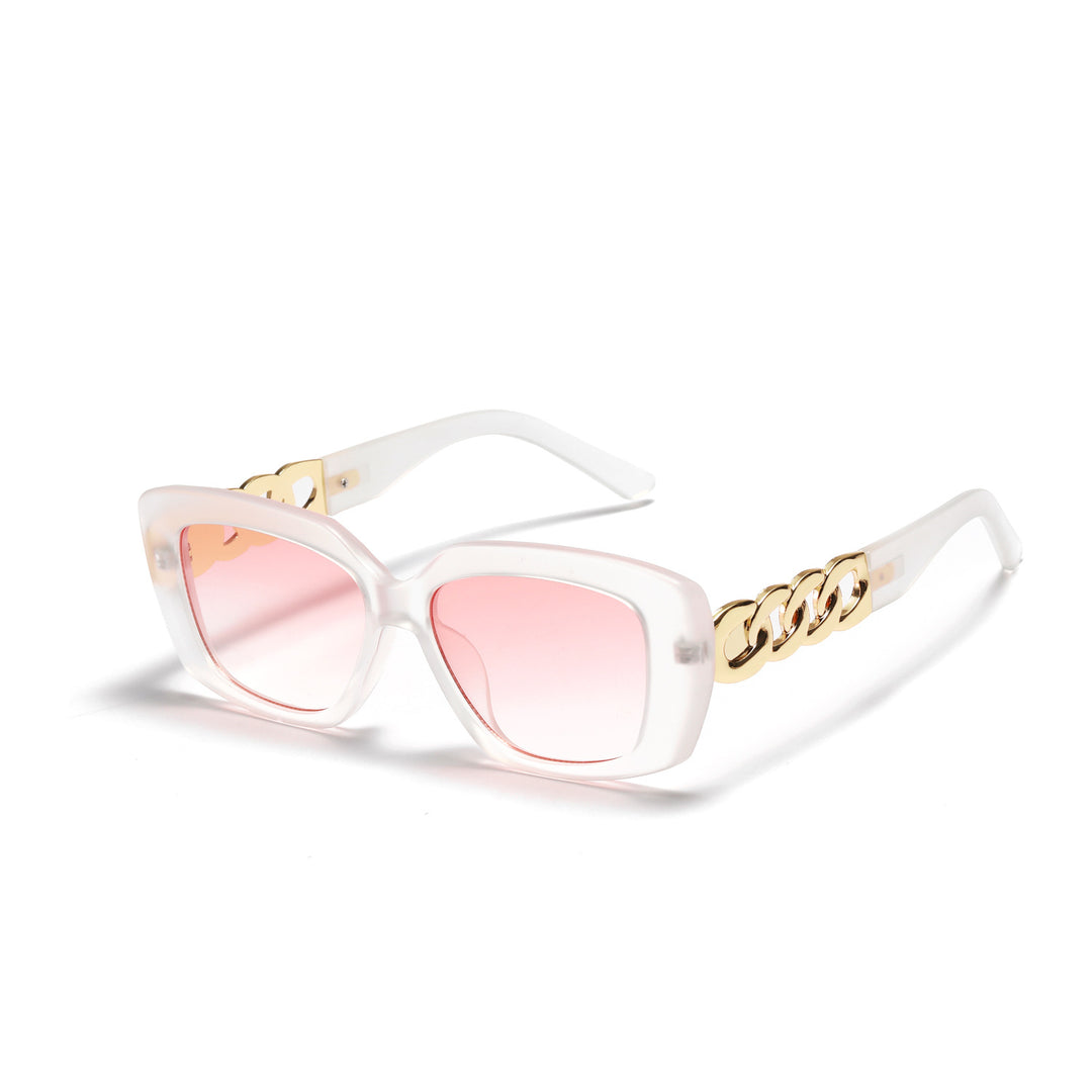 Damen elegante quadratische Sonnenbrille mit goldverziertem Rahmen Karnz