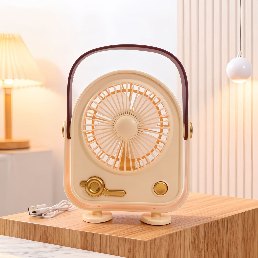 Damen Tragbarer nostalgischer Handventilator mit USB-Anschluss Karnz