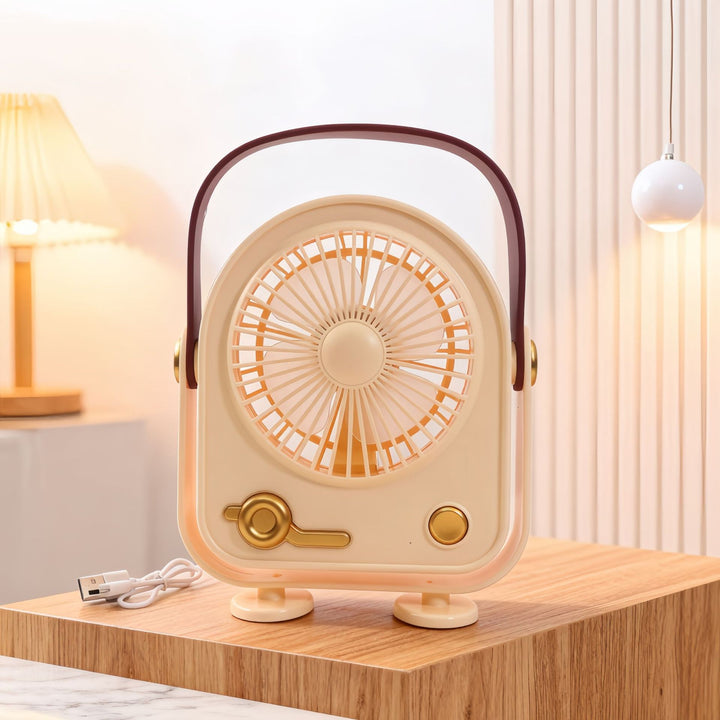 Damen Tragbarer nostalgischer Handventilator mit USB-Anschluss Karnz