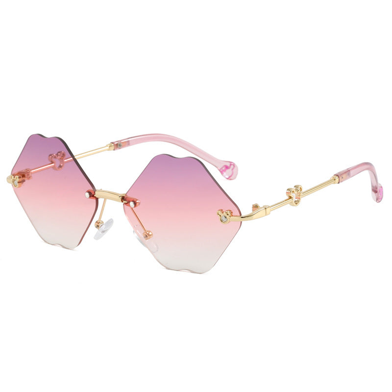 Damen geometrische Oversized-Sonnenbrille mit detailliertem, luxuriösem Rahmen Karnz