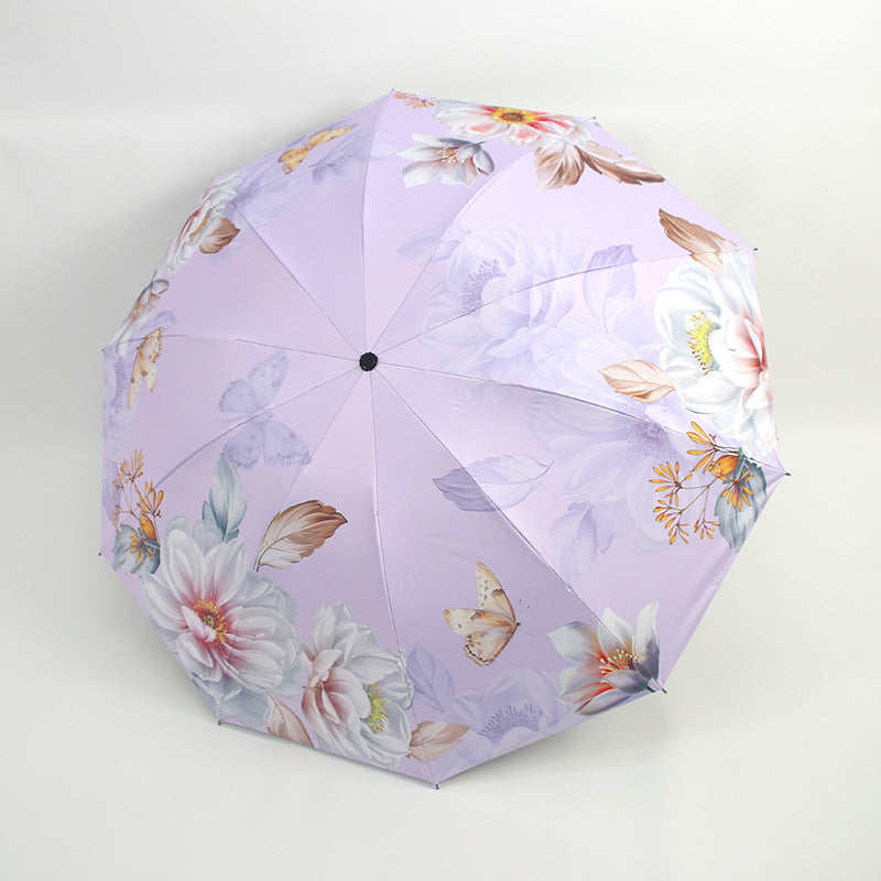 Damen Regenschirm mit floralen Mustern und UV-Schutz Karnz
