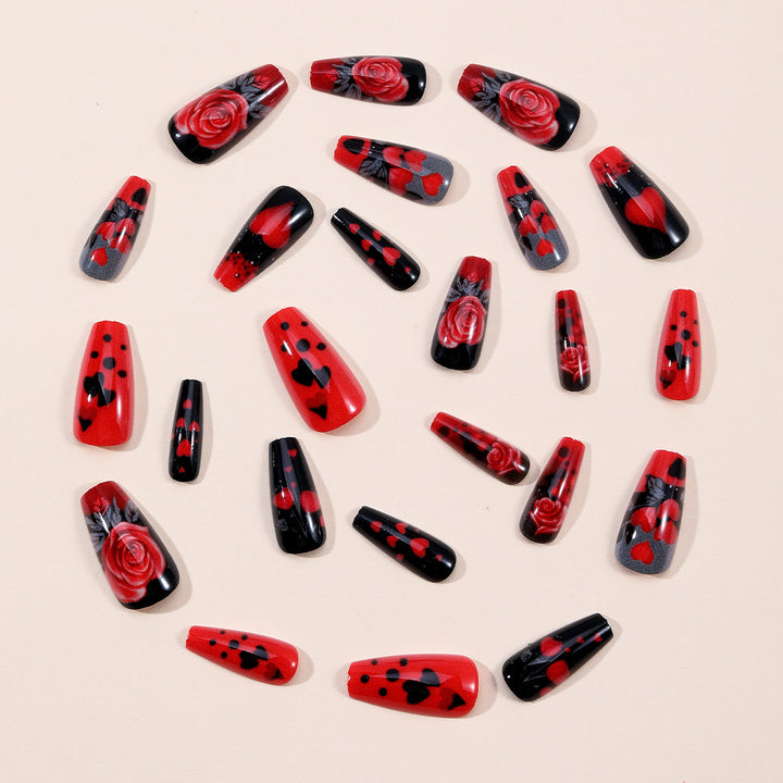 Elegante 3D Blumige und Herz Acryl Nagelkunst Verlägerungen Karnz