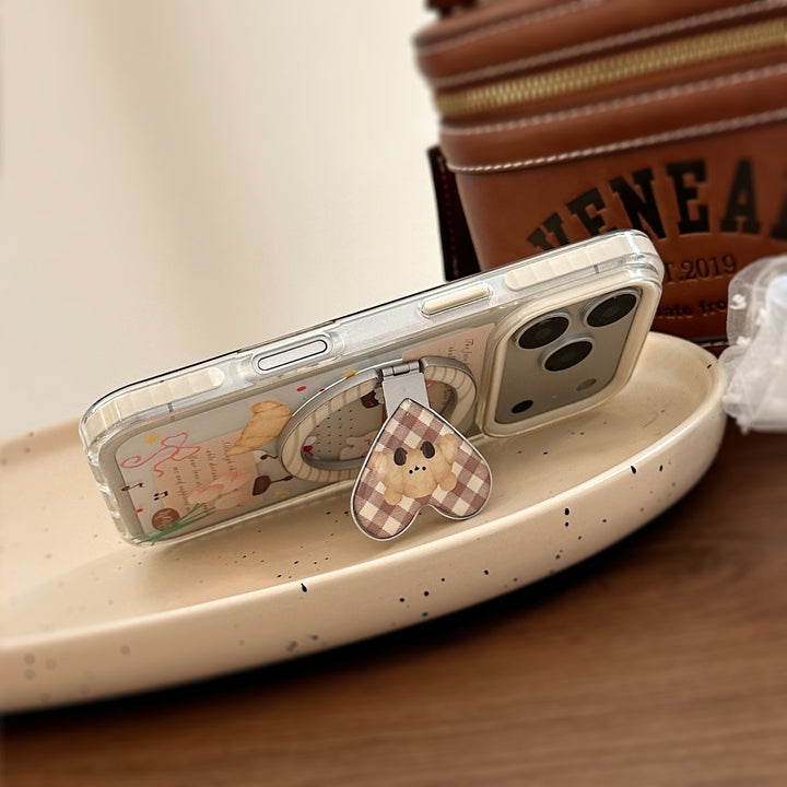 Verspielter Smartphone Fingerhalter mit Bärenmotiv Karnz
