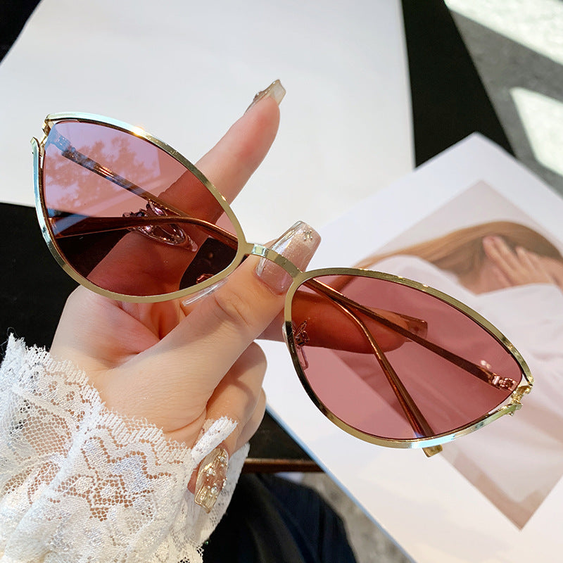Damen Cat-Eye Sonnenbrille mit elegantem Metallrahmen und UV-Schutz Karnz