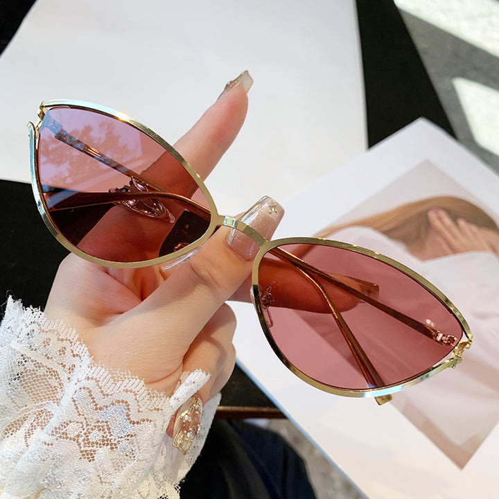 Damen Cat-Eye Sonnenbrille mit elegantem Metallrahmen und UV-Schutz Karnz