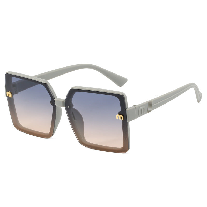 Damen modische quadratische Sonnenbrille mit verspiegeltem Verlauf Karnz