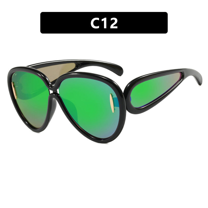 Damen extravagante Sonnenbrille im kreativen Design Karnz