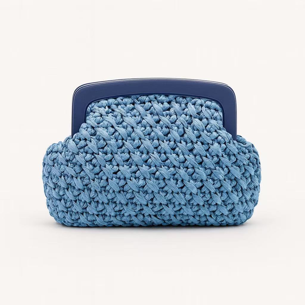 Woven Rattan Abendhandtasche