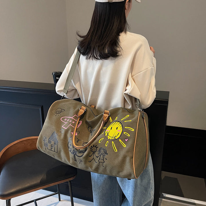 Verspielte Grafik Wochenend-Duffle-Tasche Karnz