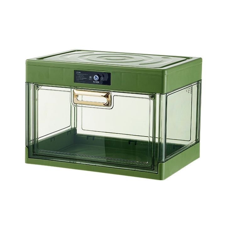 Transparente Frontklappen-Organizerbox für Schuhe und Kleinteile mit abnehmbarem Deckel