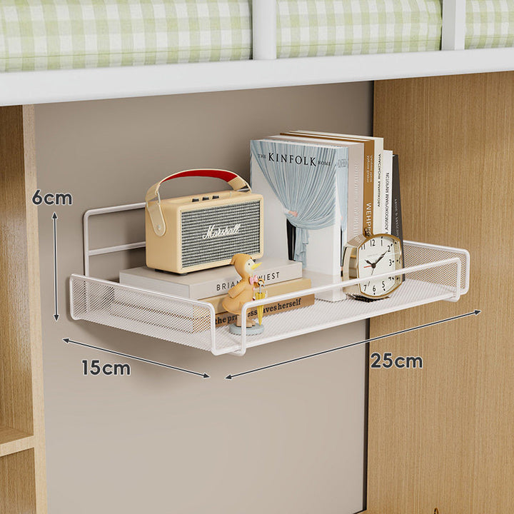 Niedrigprofiliertes Mesh-Unter-Schienen-Organizer-Regal für Bettgestelle und Etagenbett-Schienen