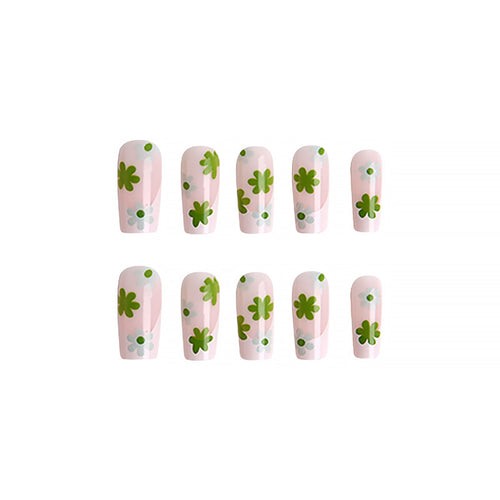 Kunstvolle Nagelspitzen mit Blumenmuster Karnz