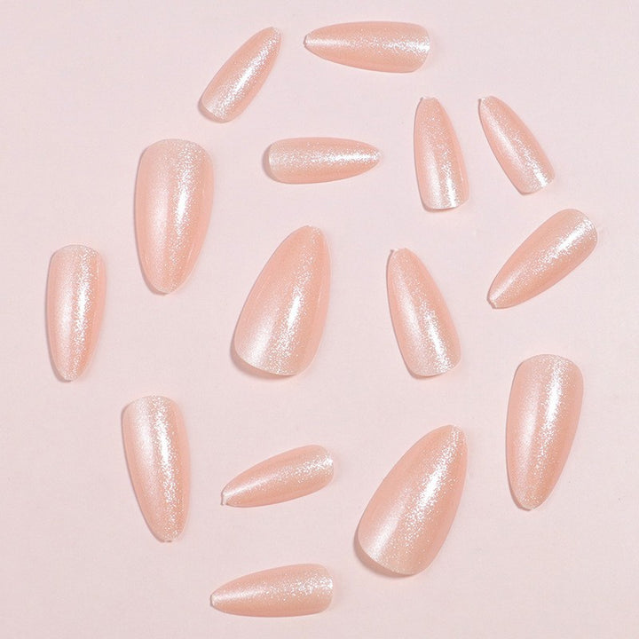 Glitzerndes mandelförmiges Press-On-Nagelset Karnz